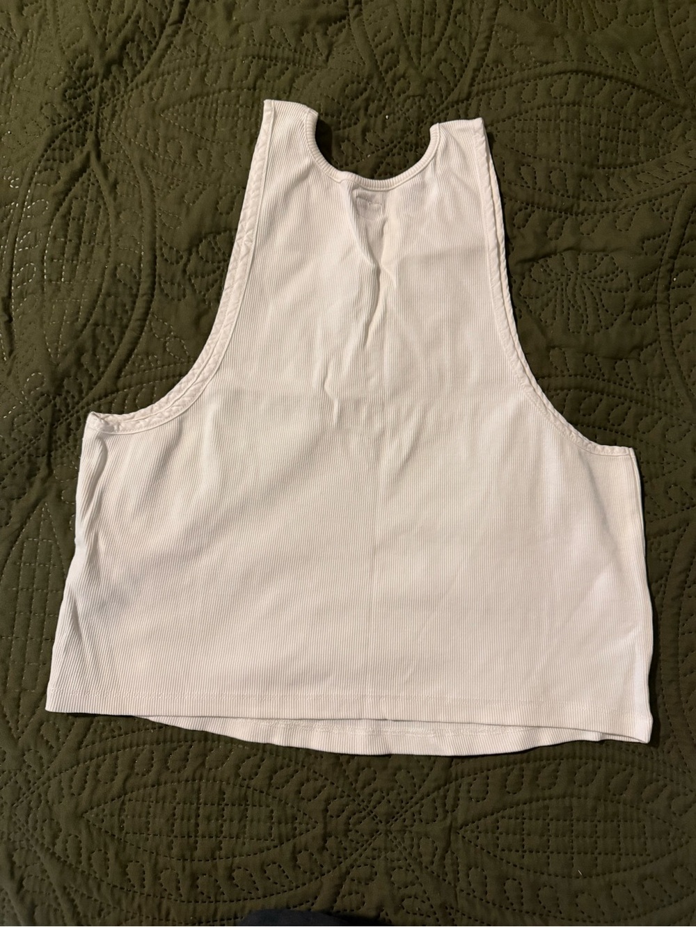 Women’s White Ribbed cropped Tank Top